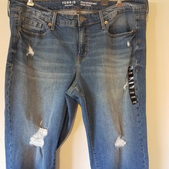Torrid Jeans Perfect Boyfriend Ankle Vintage Stretch 20R Devil's Advocate NWT - Picture 3 of 7